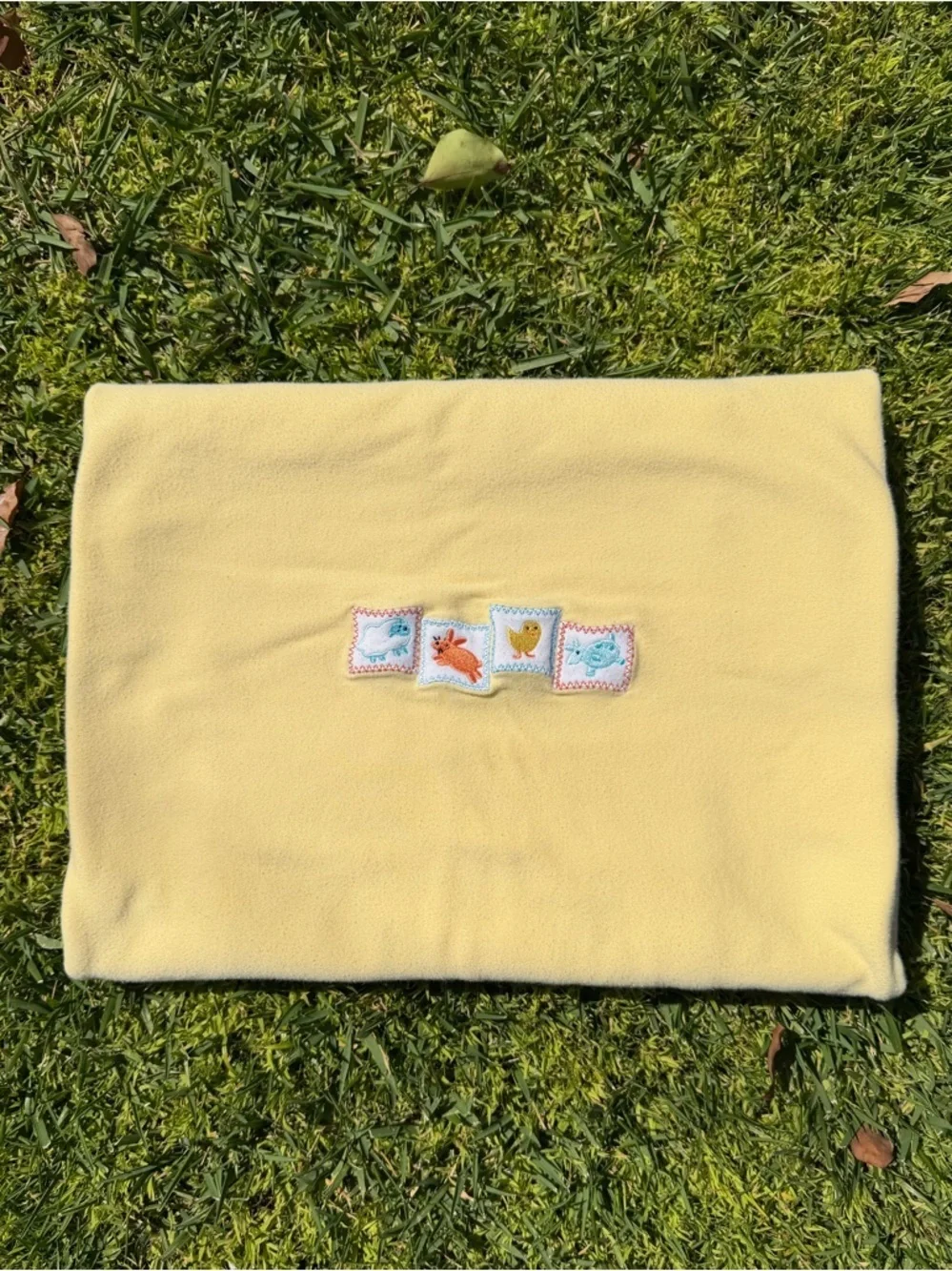 Y2K Gymboree Petting Zoo Farm Animal Baby Blanket Yellow Sheep Bunny Chick Cow